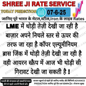 आज के मेटल आयरन स्क्रैप रेट की भविष्यवाणी और बाज़ार रुझान