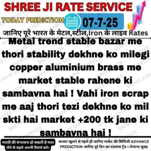 Aaj ka iron scrap rate aur market prediction in India