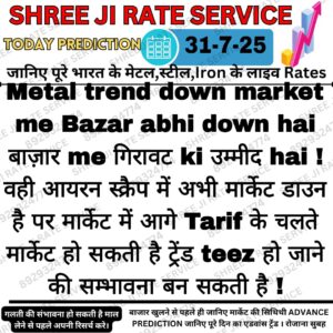 Aaj ka iron scrap rate – metal market ka latest bhav