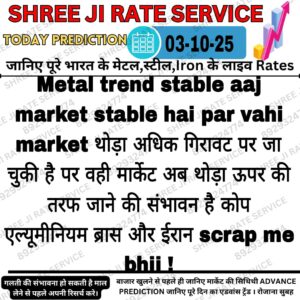 Aaj ka iron scrap rate – metal loha ka bhav