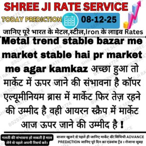 Aaj ka metal iron scrap ka updated rate aur market trend ki jankari.