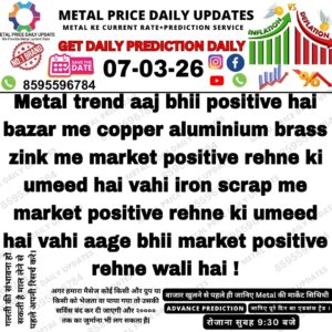 Aaj ka metal, iron aur scrap market prediction chart India ke liye
