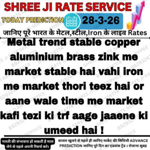 Aaj ke metal market me iron aur scrap ke rates ka update aur prediction
