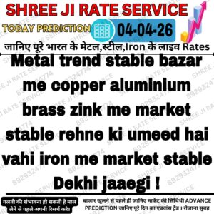 Aaj ke metal iron aur scrap ke daam aur market prediction ka chart