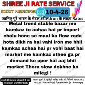 Aaj ka metal, iron aur scrap market prediction chart showing price trend and analysis for traders