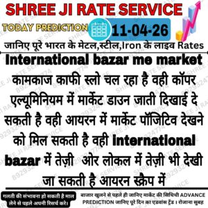 aaj ka metal scrap rate prediction jisme scrap market ke bhav me uthav ya giravat dikhayi gayi hai
