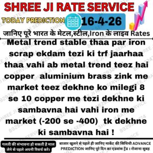 Aaj ka metal iron scrap rate prediction chart aur market trend analysis image