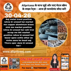 Aaj ka metal, iron aur scrap market trend aur price prediction dikhata hua chart