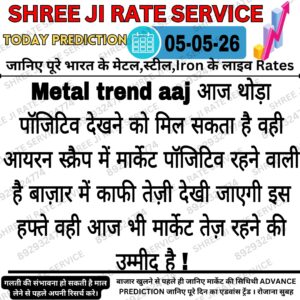 Aaj ke metal, iron aur scrap market ka latest update aur price prediction dikhata hua visual