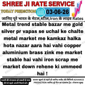 Aaj ke metal, iron aur scrap market rate prediction ka analysis dikhata hua industrial metal stock aur scrap material.