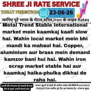 Aaj ke metal, iron aur scrap market prediction ke saath latest rate trend aur market analysis.