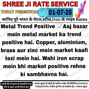 Aaj ke iron scrap rate prediction ka market update jisme iron scrap ke daam aur market trend ki jankari di gayi hai.
