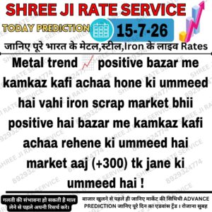 Aaj ka metal, iron aur scrap market rate prediction aur price trend update
