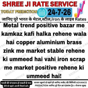 Aaj ke metal, iron aur scrap market prediction se judi jankari aur price trend update