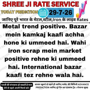 Aaj ke metal, iron aur scrap market ka price prediction aur market trend update Hinglish mein.