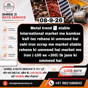 Aaj ke metal, iron aur scrap ke bhav aur market prediction ki jankari